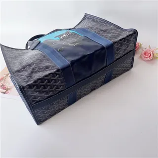 Goyard Saint-Louis Tote Bleu Marine Structure Toile Enduite Monogrammée Goyardine 16