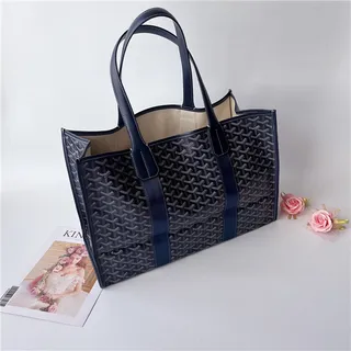 Goyard Saint-Louis Tote Bleu Marine Structure Toile Enduite Monogrammée Goyardine 17