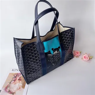 Goyard Saint-Louis Tote Bleu Marine Structure Toile Enduite Monogrammée Goyardine 18