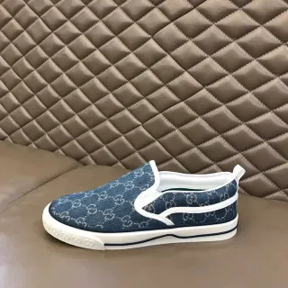 Gucci Ace GG Monogram Zapatillas Slip-On De Denim Estilo De Vida