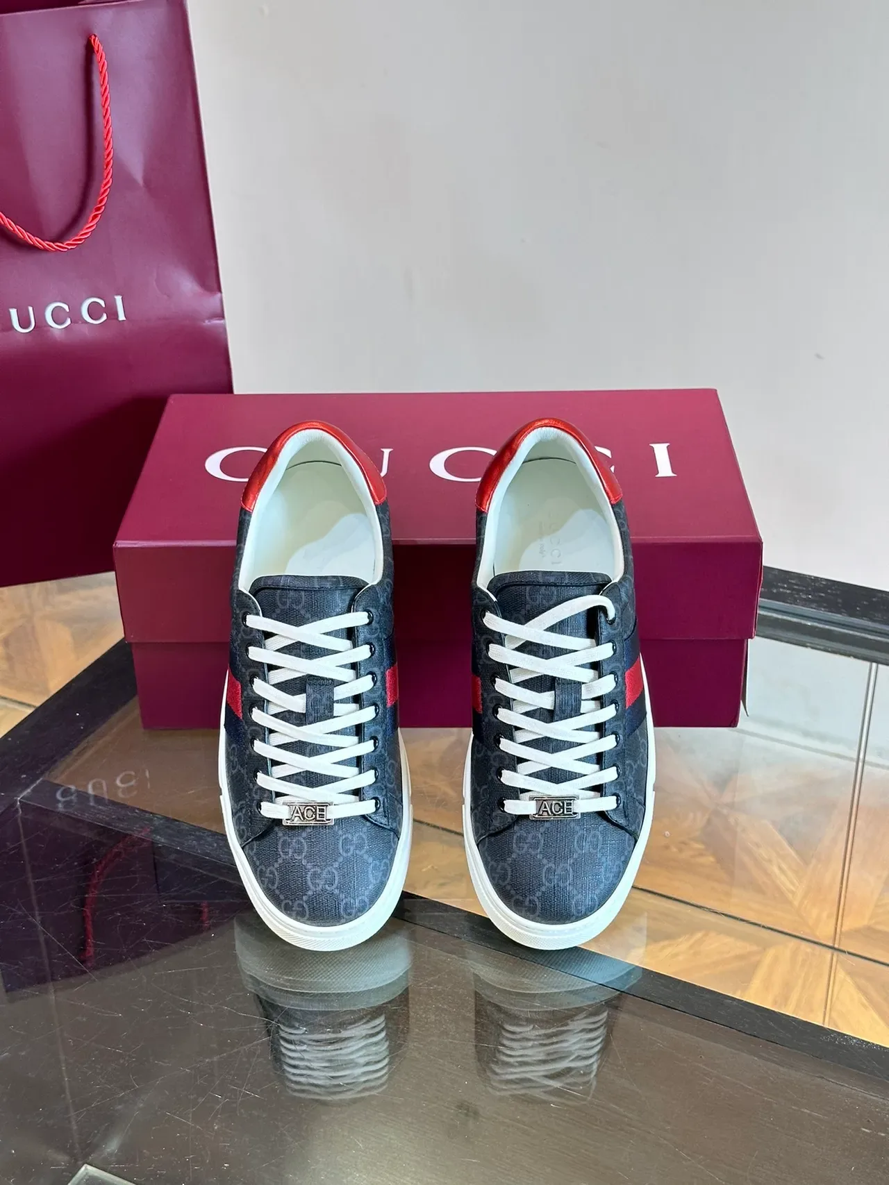 Gucci Ace GG Monogram Web Stripe Lifestyle Sneakers 3
