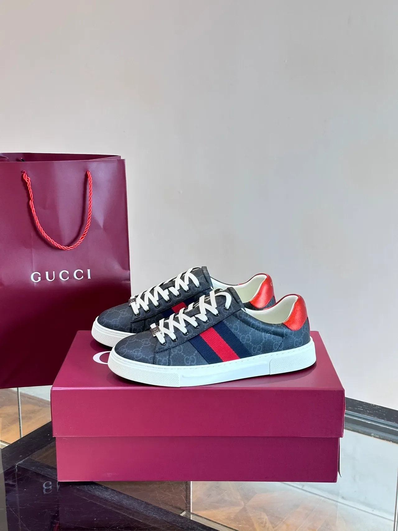 Gucci Ace GG Monogram Web Stripe Lifestyle Sneakers 4