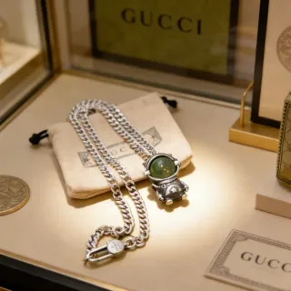 Gucci Astronaut Pendant Silver Chain Necklace