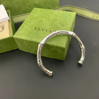 Gucci Bamboo سوار فضي مصقول مفتوح