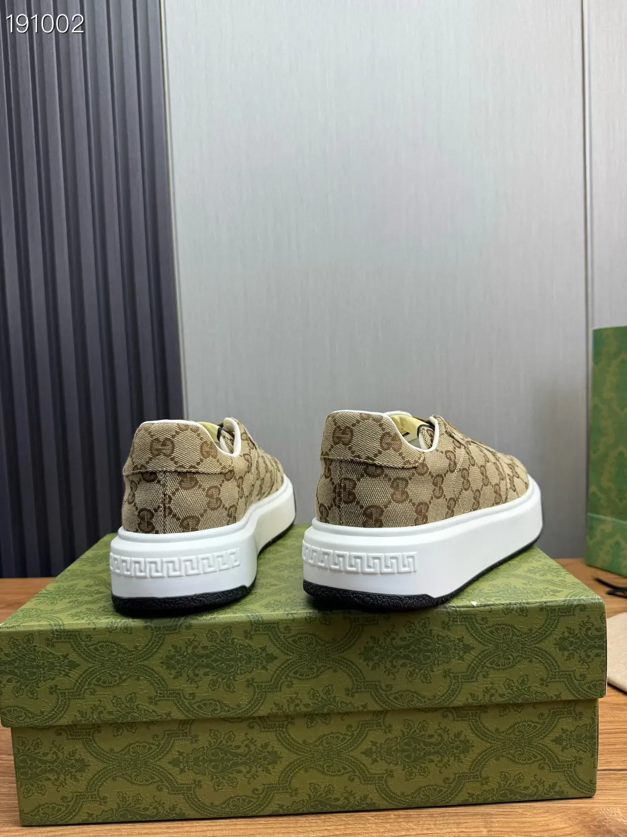 Gucci Beige Marron GG Supreme Monogram Toile Volumineux Semelle Plateforme Style de Vie Sneakers 2