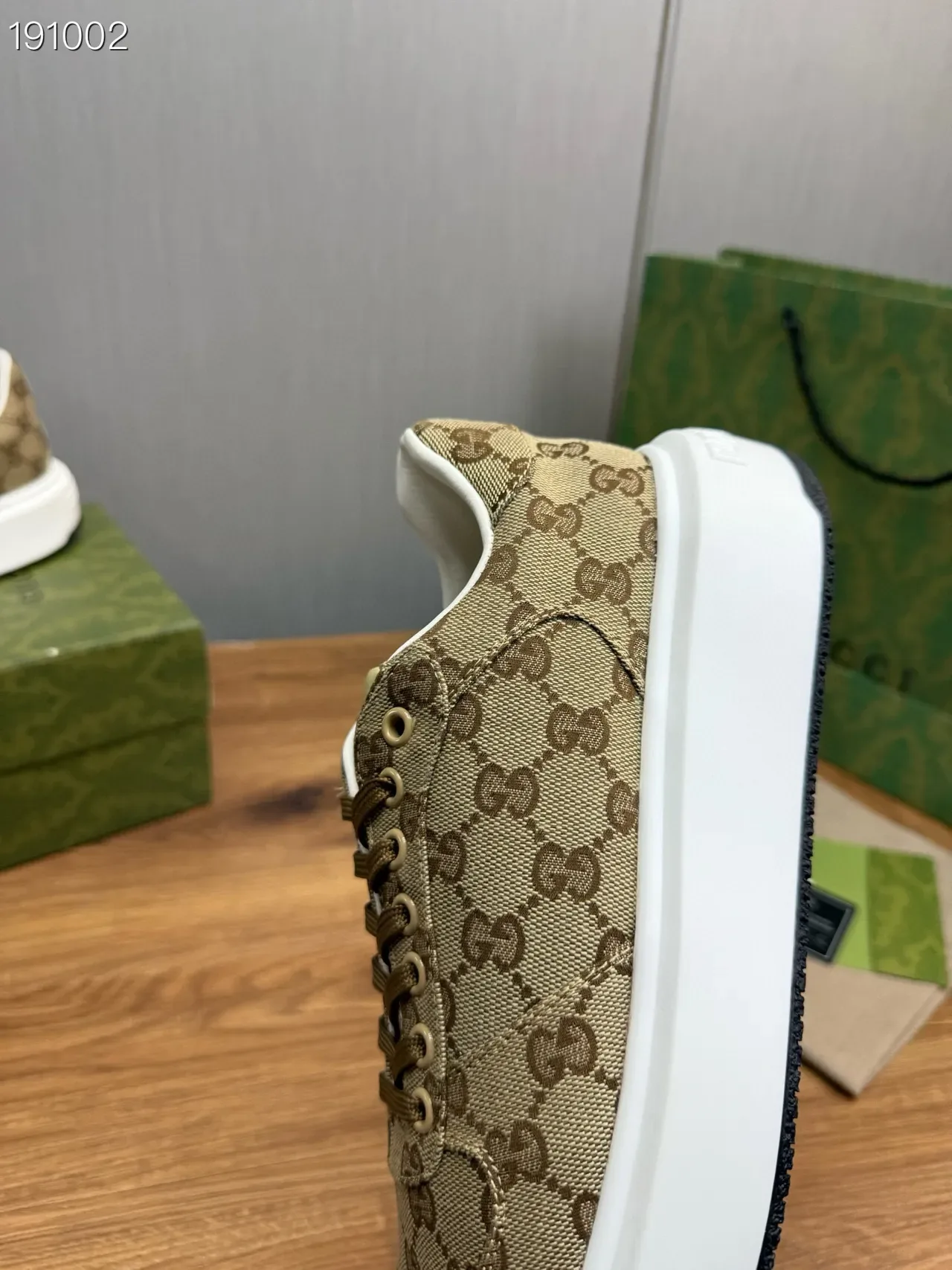 Gucci Beige Marron GG Supreme Monogram Toile Volumineux Semelle Plateforme Style de Vie Sneakers 5