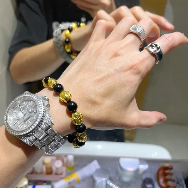Gucci Black and Gold-Tone Beaded Bracelet 6