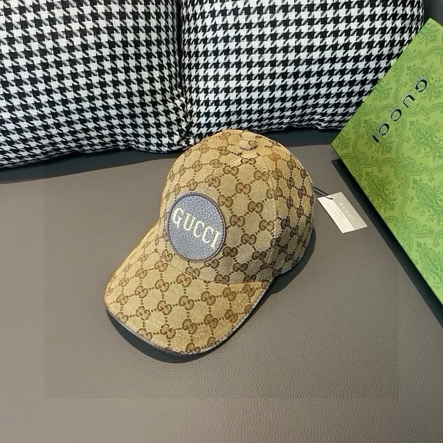 Gucci Noir Beige GG Monogramme Toile Circulaire Broderie Logo Patch Casquette de baseball 2