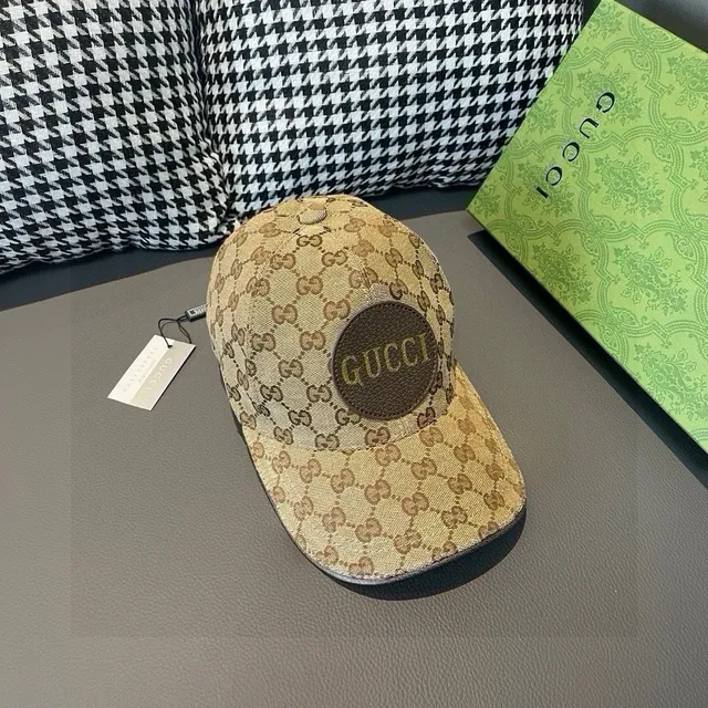 Gucci Noir Beige GG Monogramme Toile Circulaire Broderie Logo Patch Casquette de baseball 4