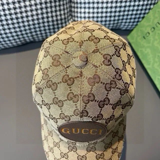 Gucci Noir Beige GG Monogramme Toile Circulaire Broderie Logo Patch Casquette de baseball 7