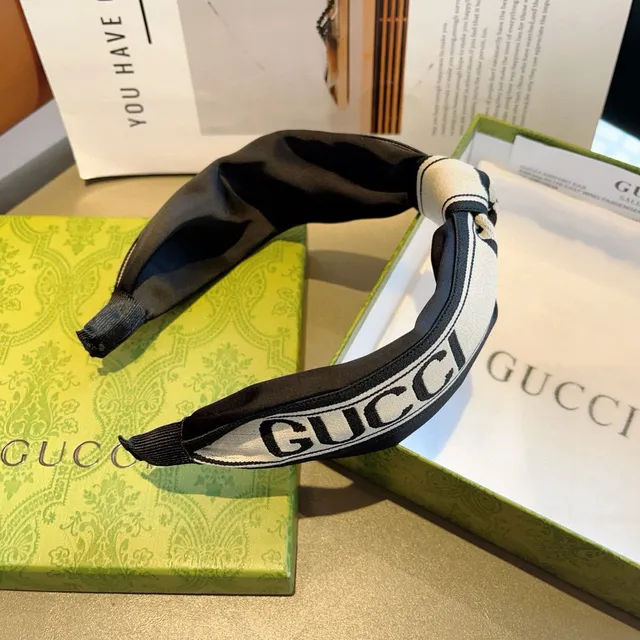 Gucci Preto Bege Nó Torcido Impressão Logo Faixa Tecida Boné 3