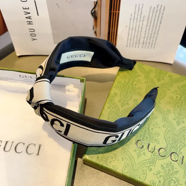 Gucci Preto Bege Nó Torcido Impressão Logo Faixa Tecida Boné 4