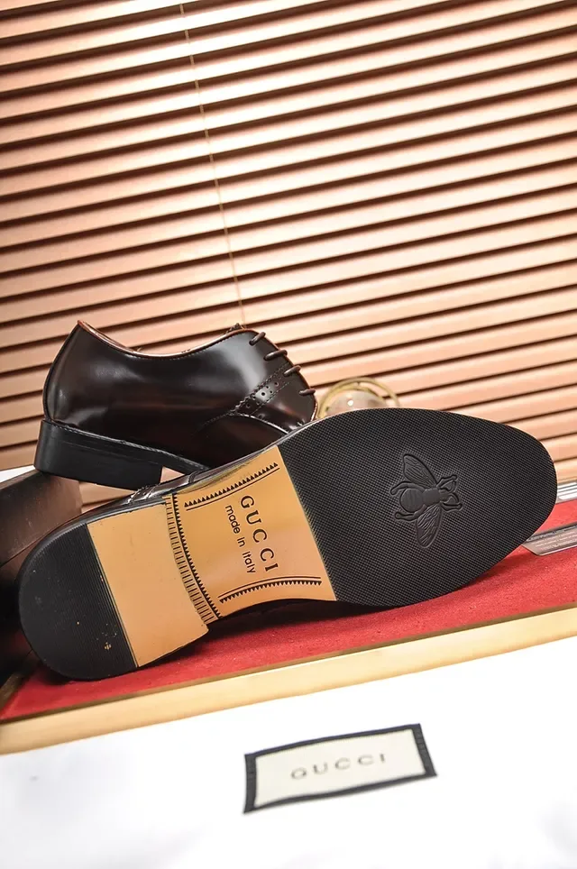 Gucci Brown Black Cap-Toe Brogue Oxford Shoes 3