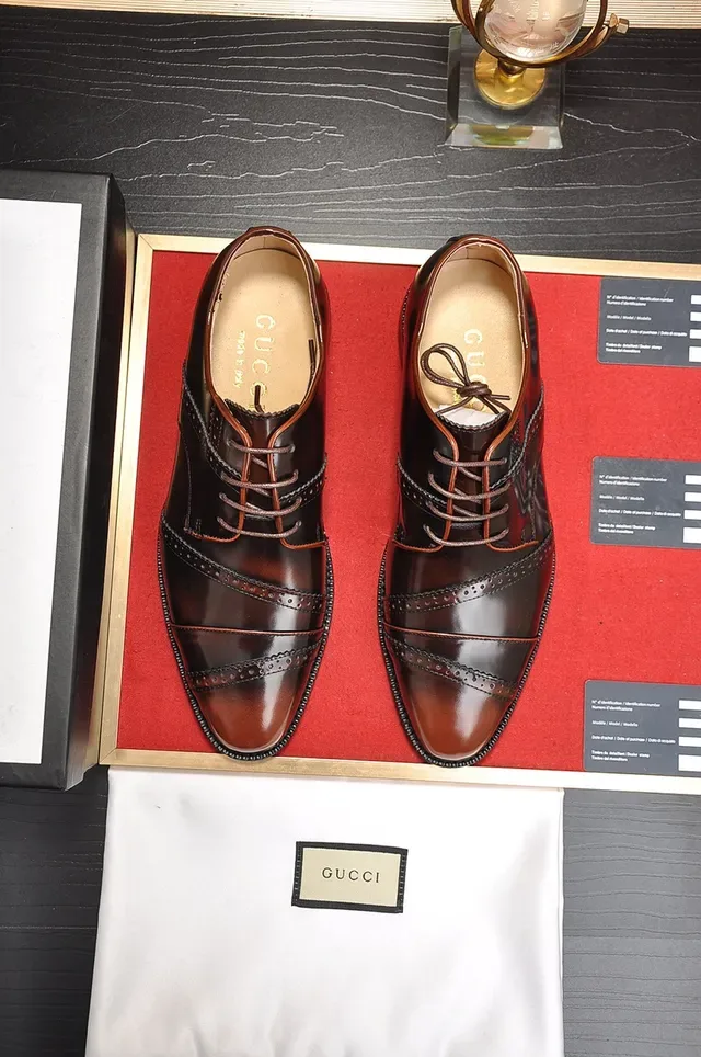 Gucci Brown Black Cap-Toe Brogue Oxford Shoes 5