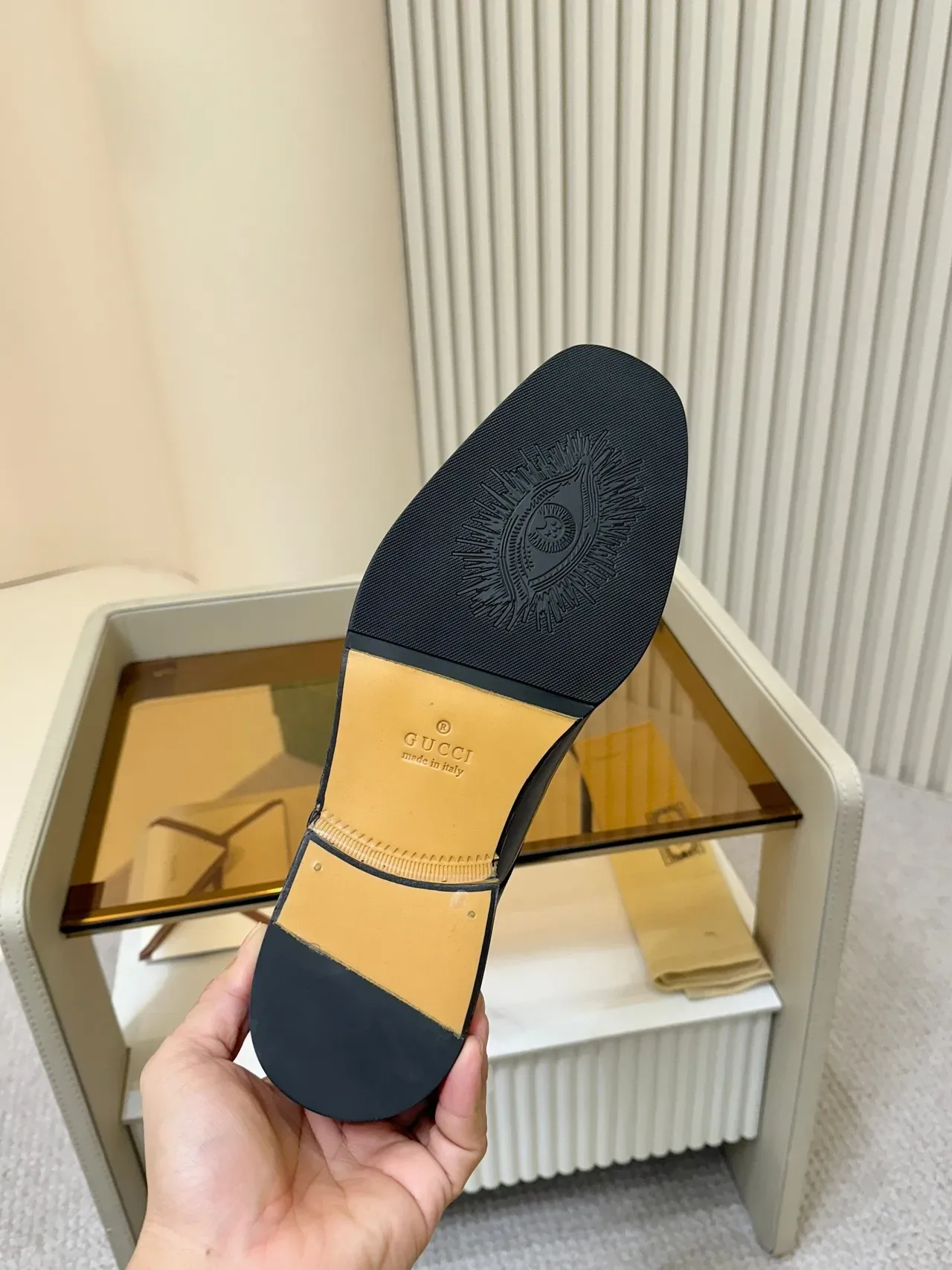Gucci بوردو أسود جلد لامع أحذية أوكسفورد كاب تو 2