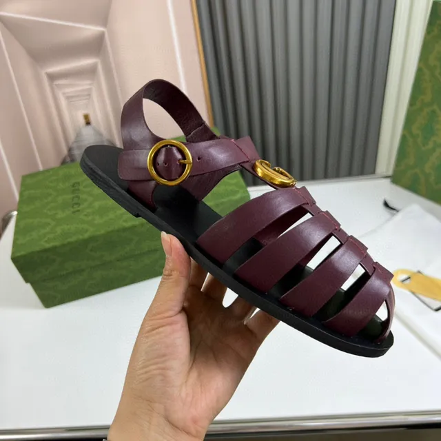 Gucci Dionysus Burdeos Oro Multi-Estras Cabeza de Tigre Hardware Sandalias Gladiator 5