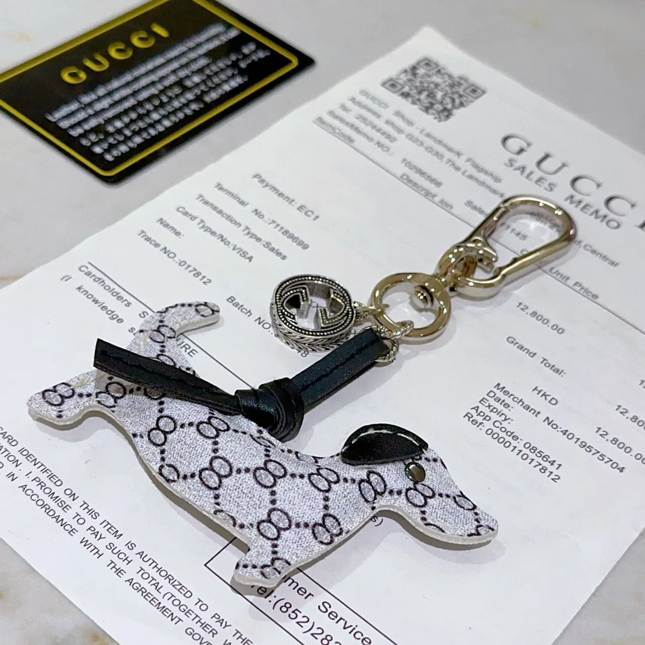 Gucci 狗狗魅力 白黑 GG Monogram 织物 斜挎包 2