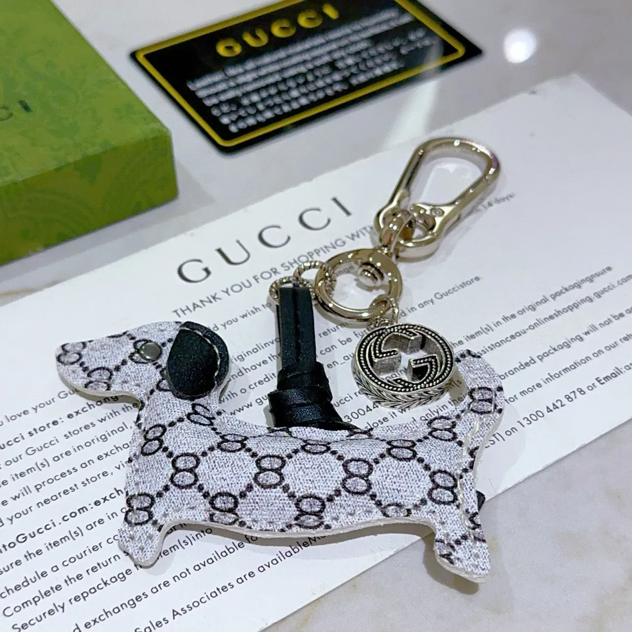 Gucci 狗狗魅力 白黑 GG Monogram 织物 斜挎包 4