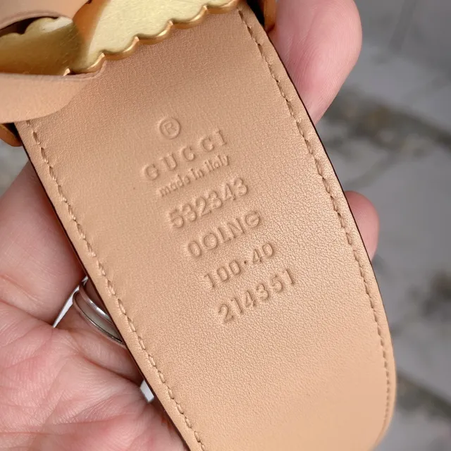Gucci Double G Belt Black and Beige Leather Belt 6