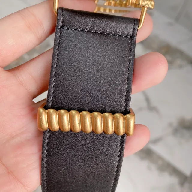 Gucci Double G Belt Black and Beige Leather Belt 8