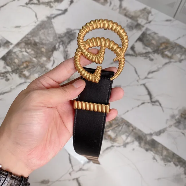 Gucci Double G Belt Black and Beige Leather Belt 9