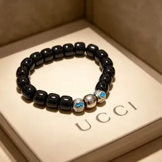 سوار Gucci GG Marmont Black and Blue Enamel خرز