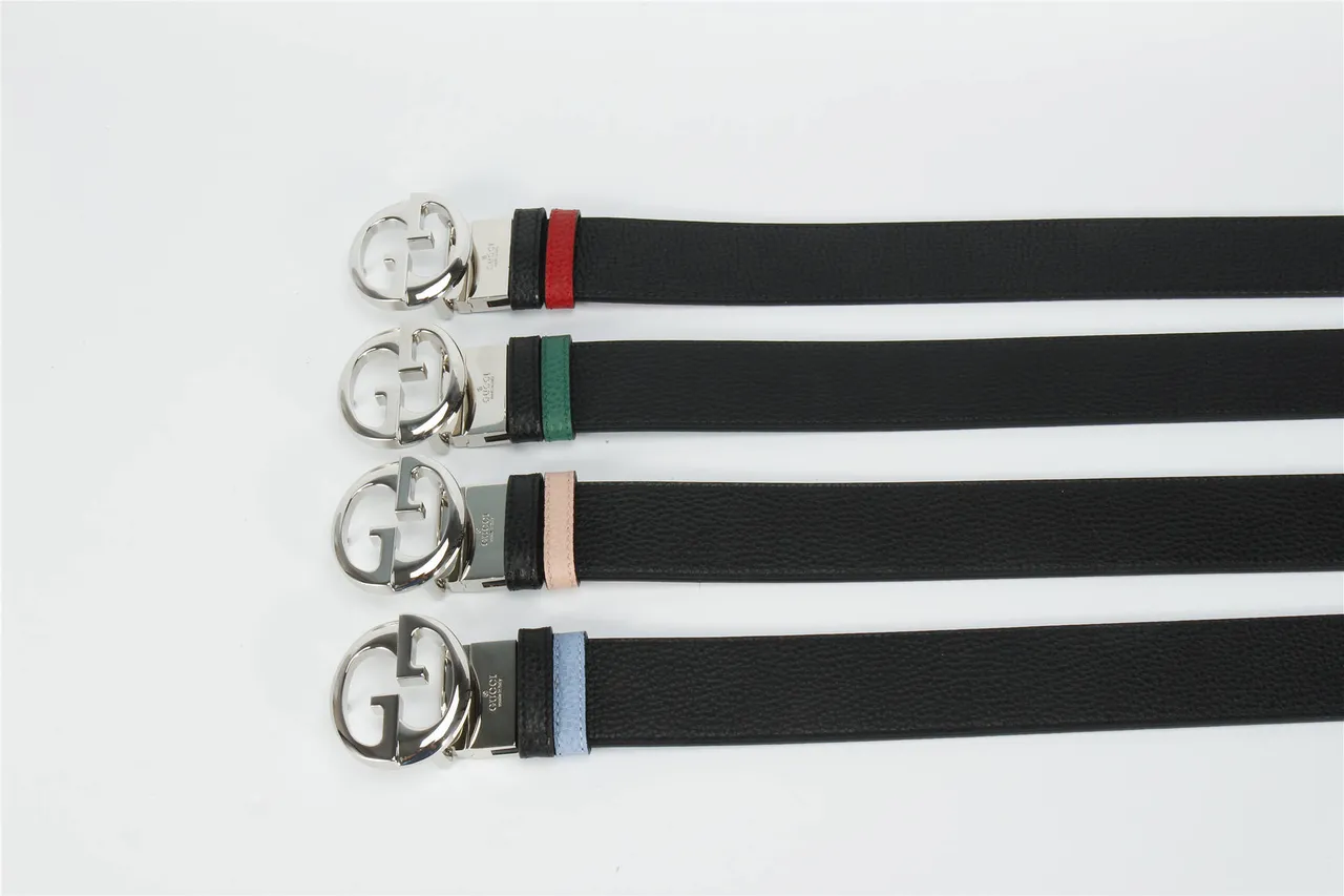 Gucci GG Marmont حزام جلد أسود وأخضر 2