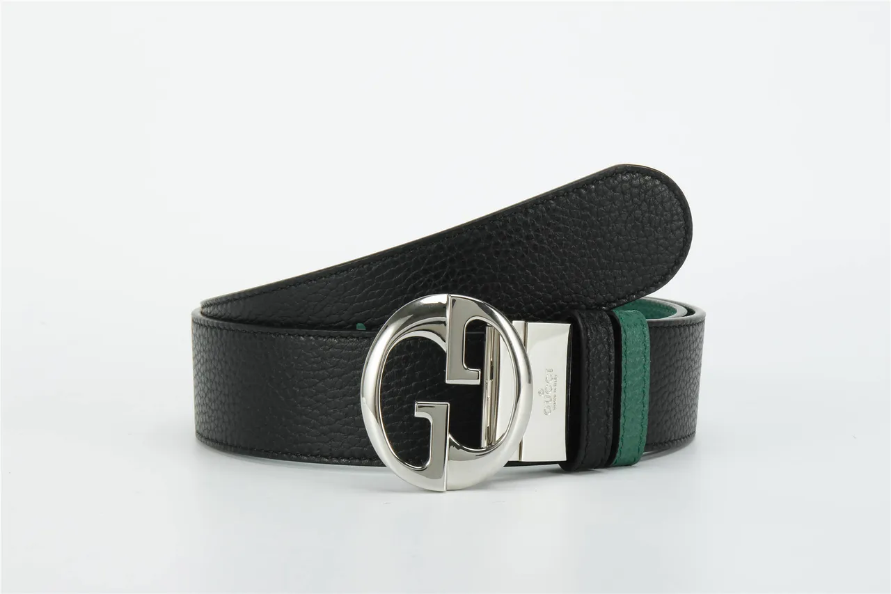 Gucci GG Marmont حزام جلد أسود وأخضر 4