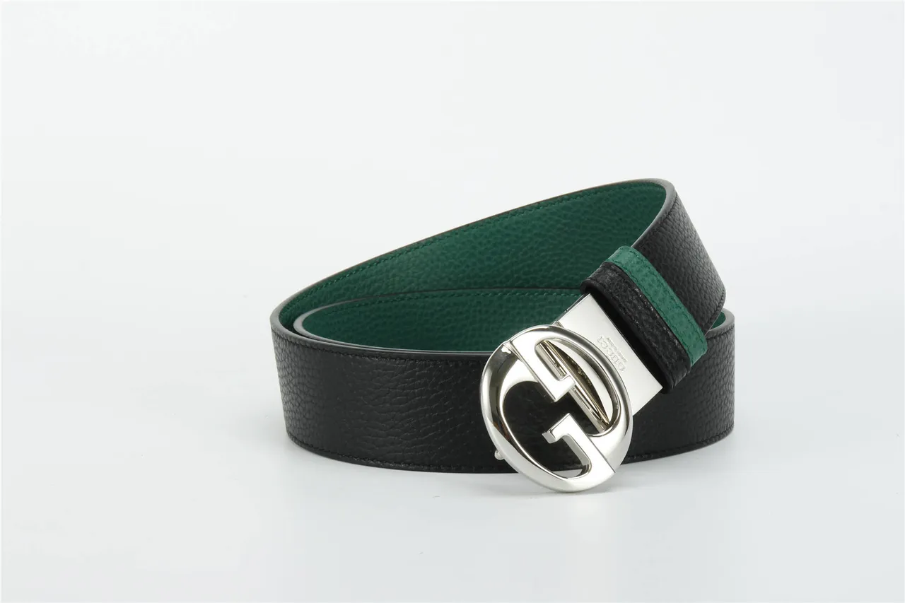Gucci GG Marmont حزام جلد أسود وأخضر 5