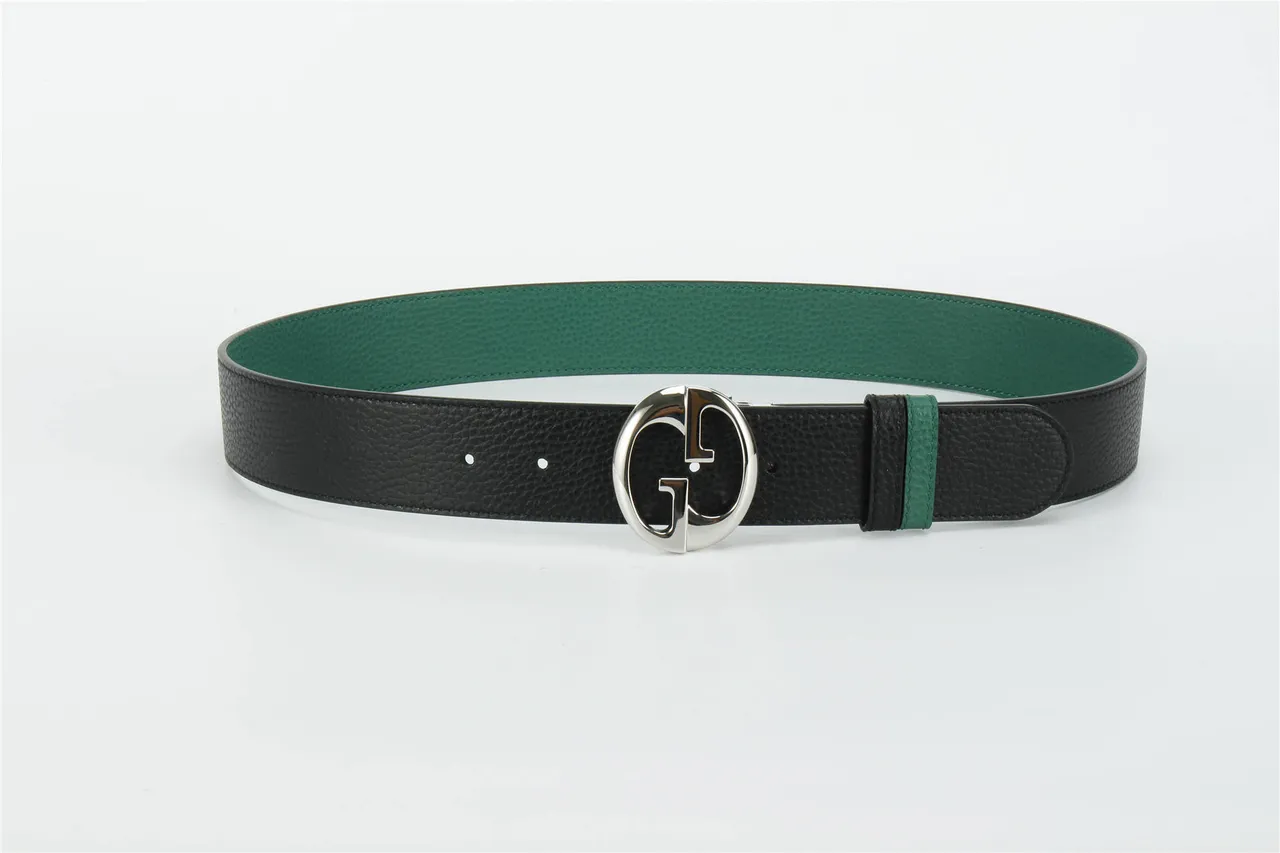 Gucci GG Marmont حزام جلد أسود وأخضر 10