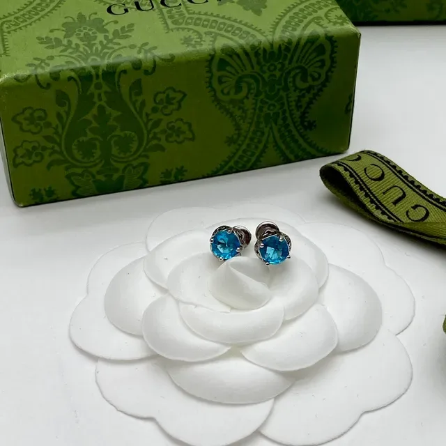Gucci GG Marmont Azul Prata Motivo G Interlocking Corrente de Elos Colar 3