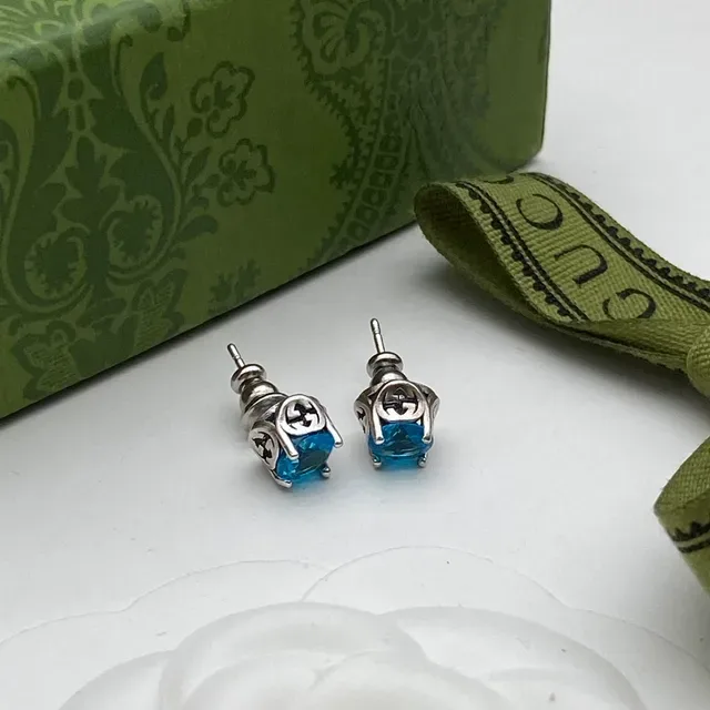Gucci GG Marmont Azul Prata Motivo G Interlocking Corrente de Elos Colar 4