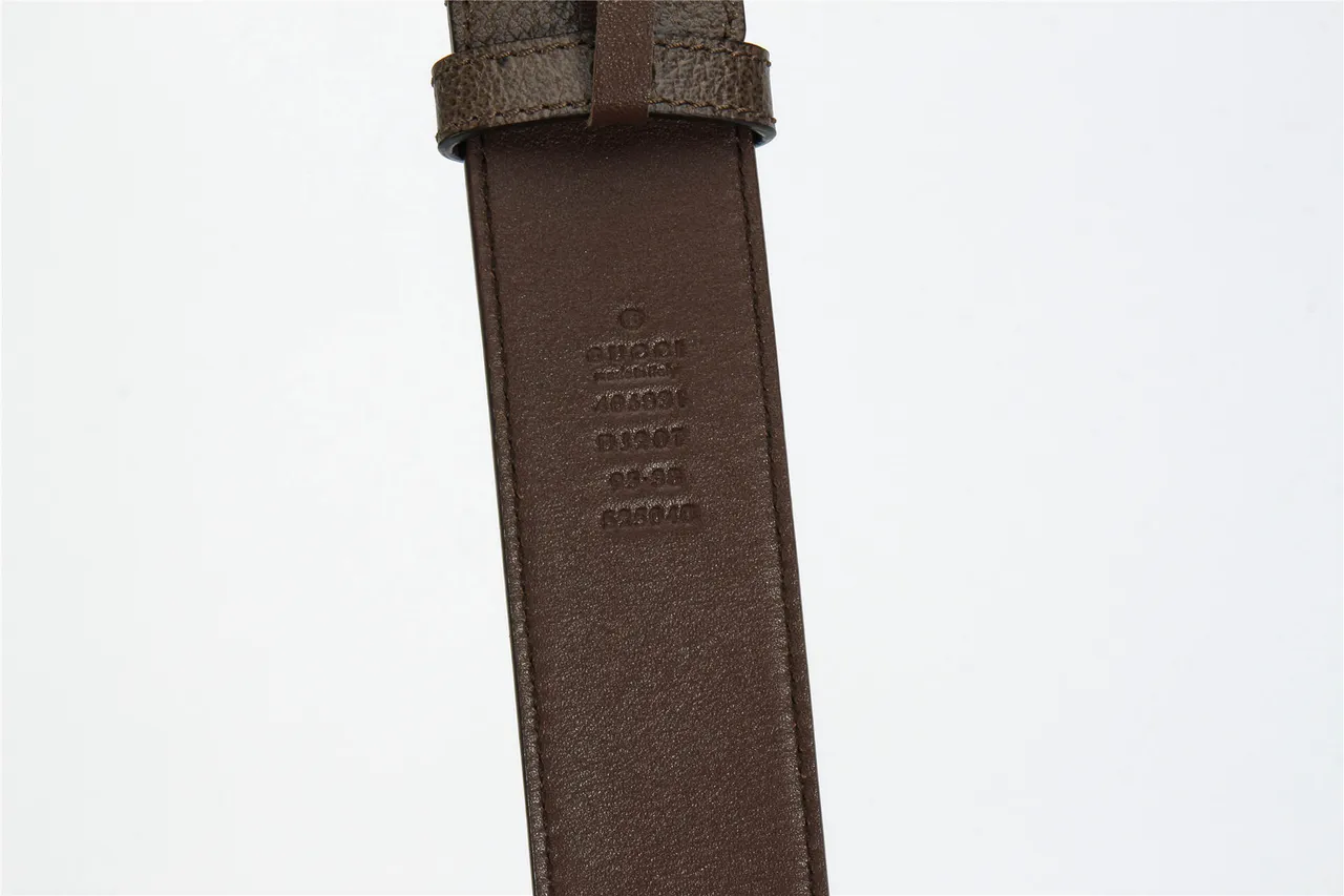 Gucci GG Marmont 棕色压纹皮革腰带 8