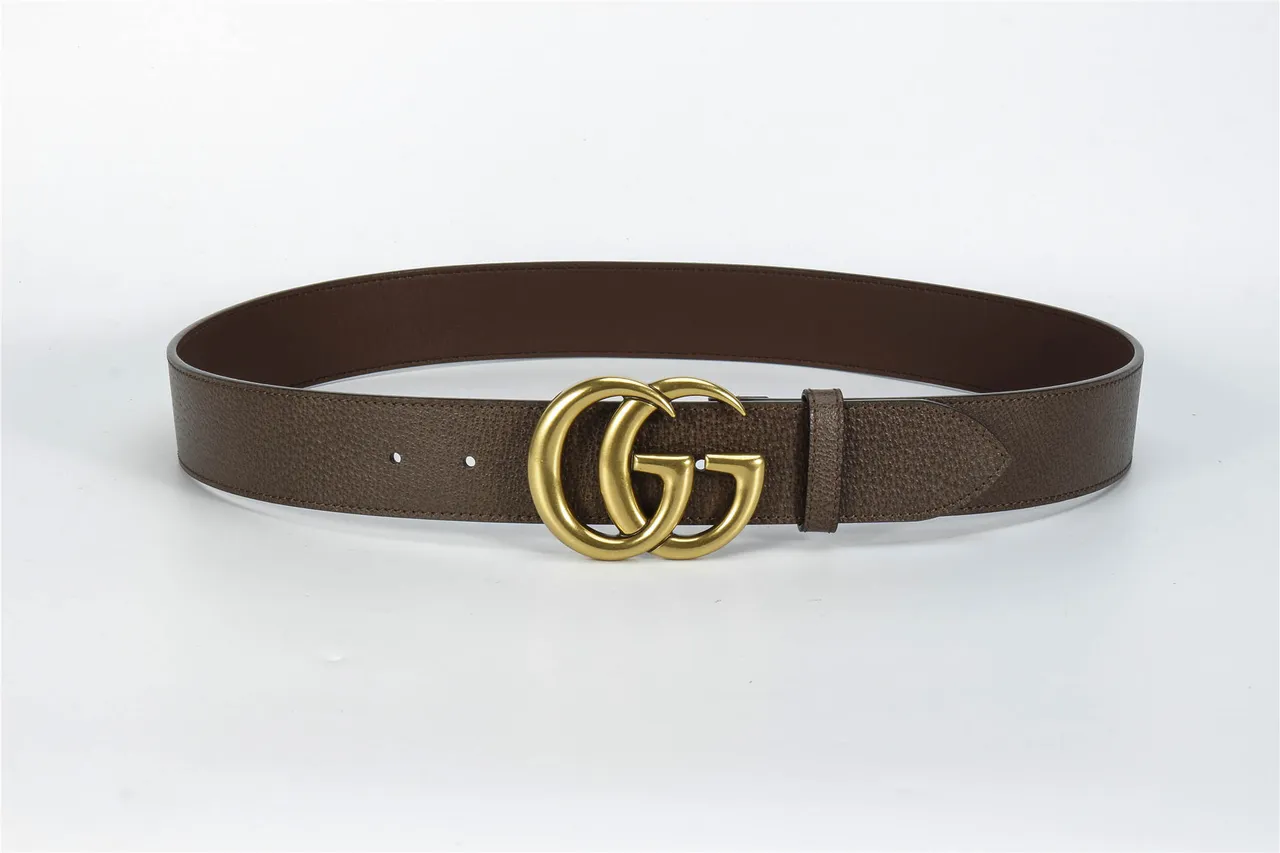 Gucci GG Marmont 棕色压纹皮革腰带 10