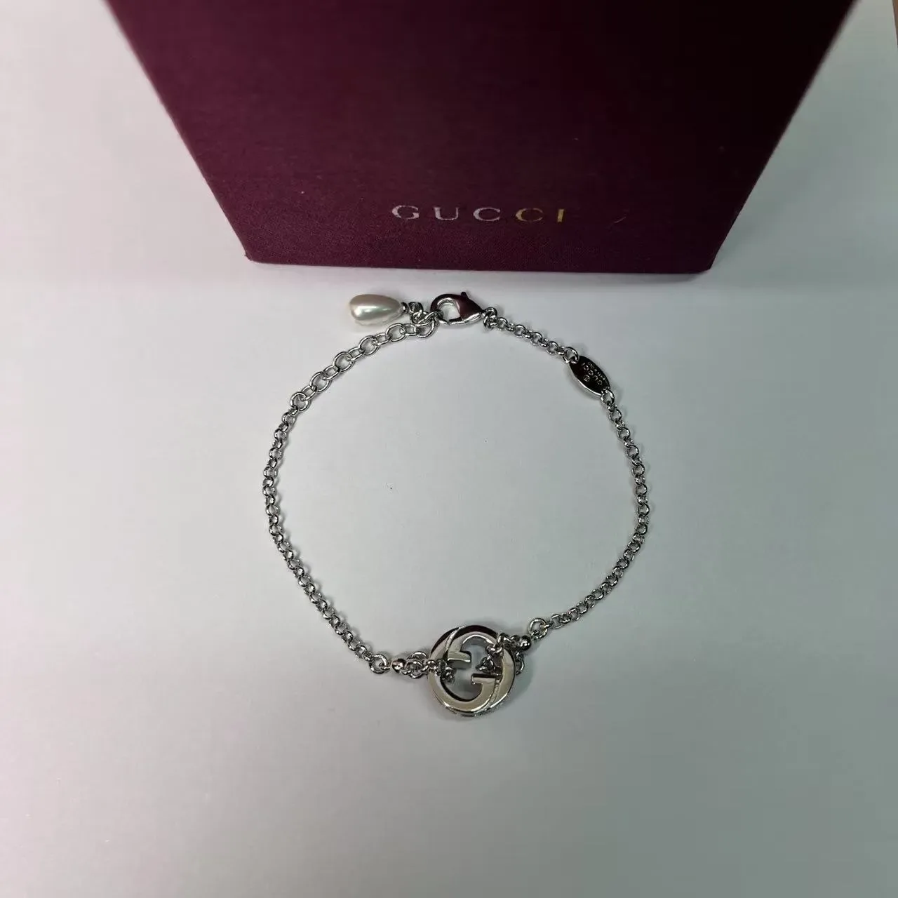 Gucci GG Marmont Bracelet Cristal et Perle Doré 3