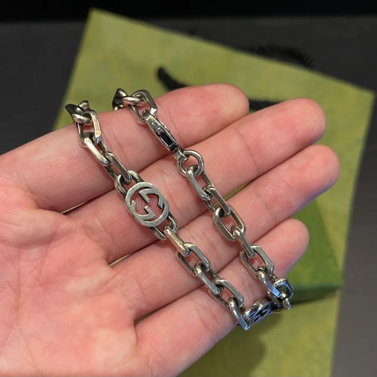 Gucci GG Marmont Interlocking G Logo Chain Bracelet 5
