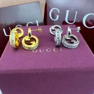 Gucci GG Marmont Interlocking G Pavé হুপ ইয়াররিংস