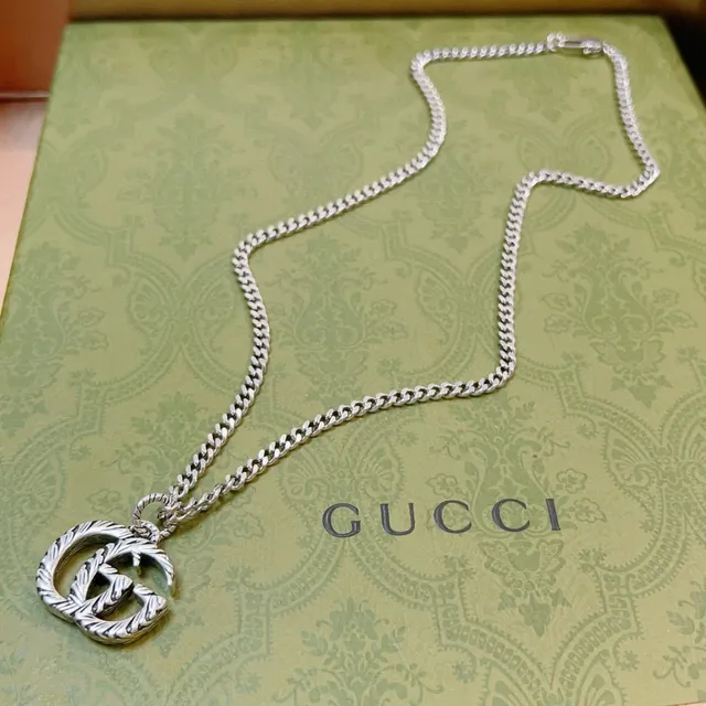 Gucci GG Marmont Interlocking G Rope Motif Collar de plata 7