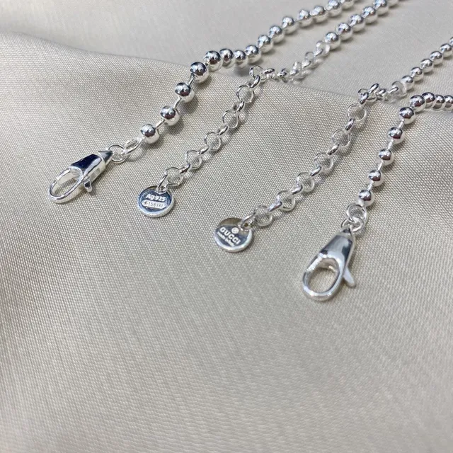 Gucci GG Marmont Interlocking G Silver Ball Chain Necklaces 3