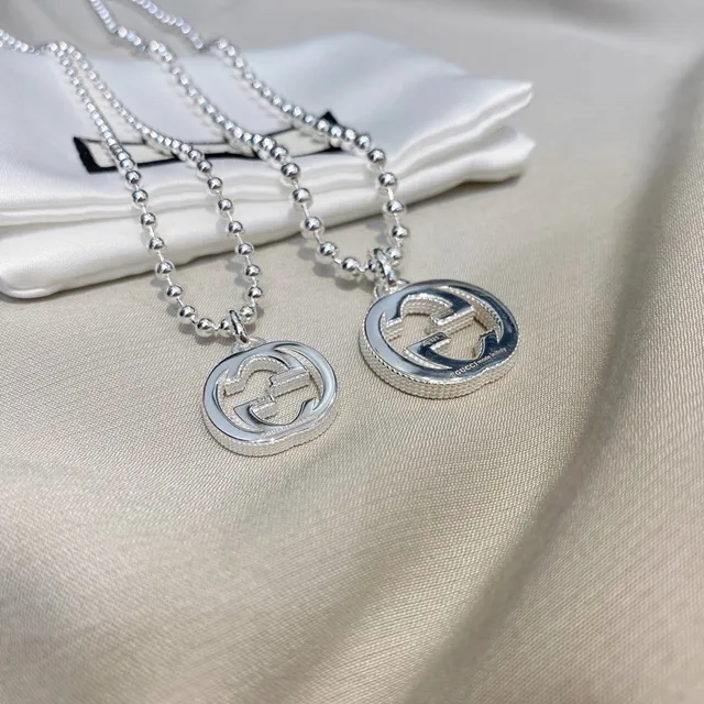 Gucci GG Marmont Interlocking G Silver Ball Chain Necklaces 6
