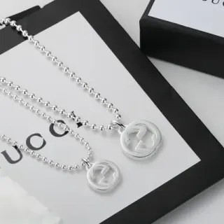 Gucci GG Marmont Interlocking G সিলভার বল চেইন নেকলেস