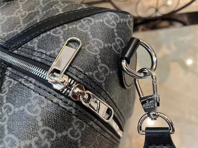Gucci GG Supreme Gray and Black Duffle Bag 16