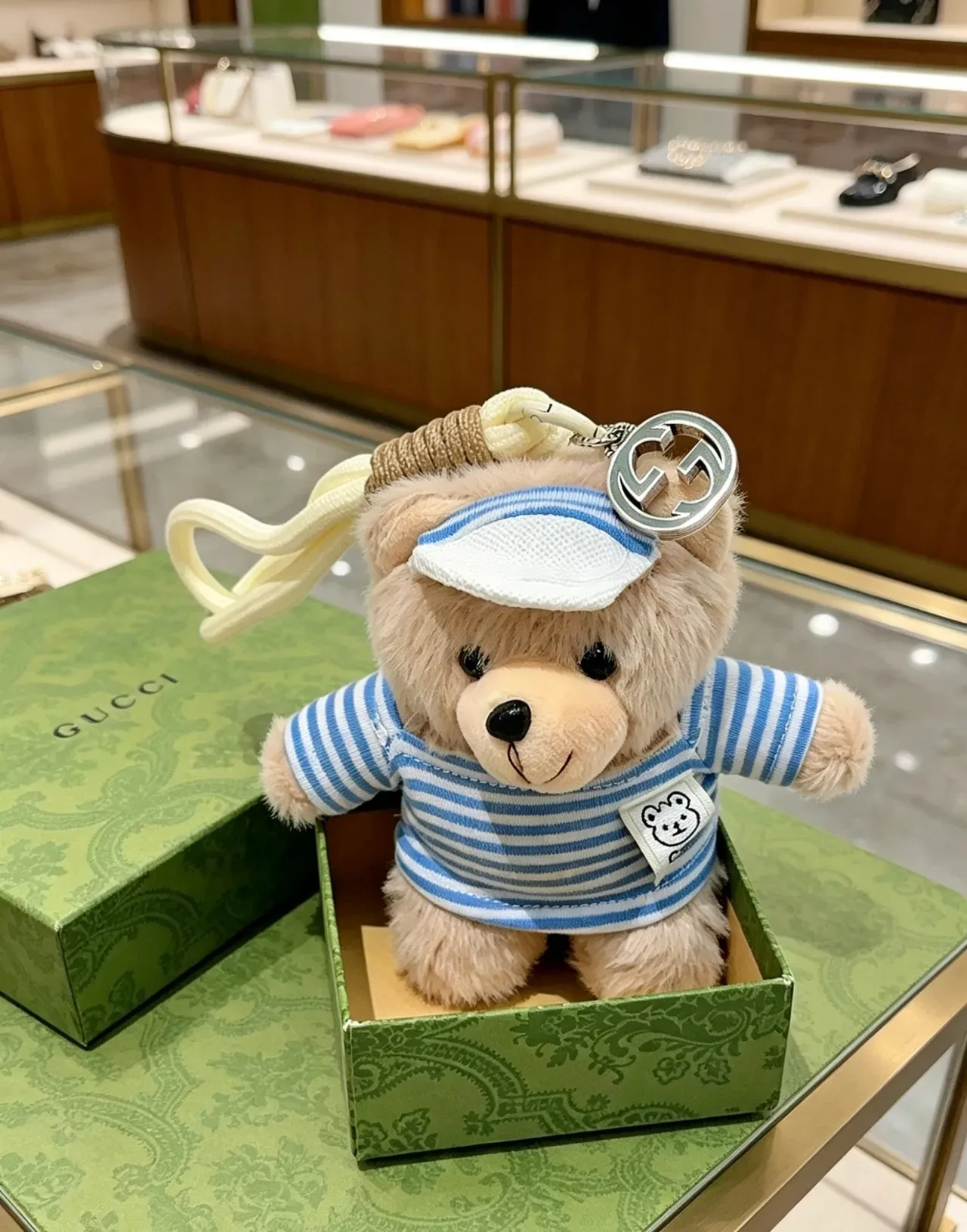 Gucci हरा भूरा एम्बॉस्ड चमड़ा Interlocking G हार्डवेयर टोट बैग 5