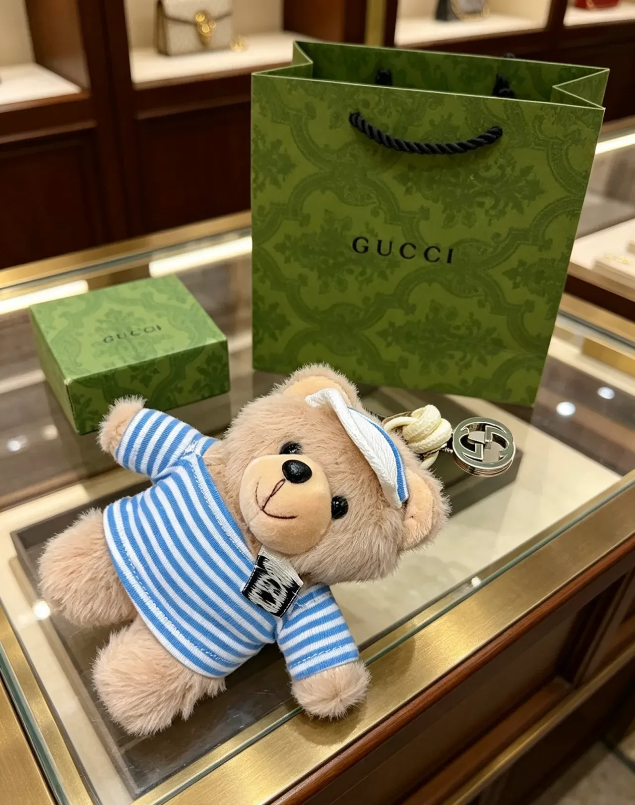 Gucci हरा भूरा एम्बॉस्ड चमड़ा Interlocking G हार्डवेयर टोट बैग 8
