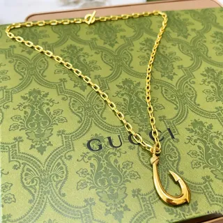 Gucci হুক পেন্ডেন্ট গোল্ড-টোন চেইন নেকলেস