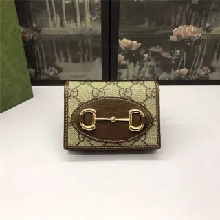 Gucci Horsebit 1955 Beige and Brown Short Wallet