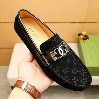 Gucci Horsebit 1955 কালো GG মোনোগ্রাম সুয়েড লোফার