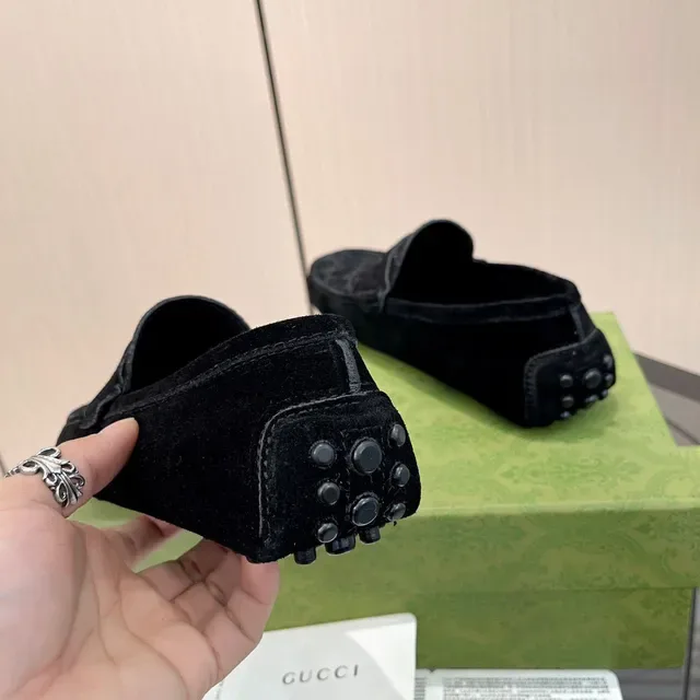 Gucci Horsebit 1955 Moccasins Daim Noir GG Monogram 3