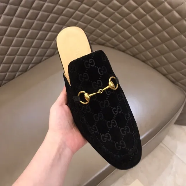 Gucci Horsebit 1955 mocassins de veludo preto GG monograma 2