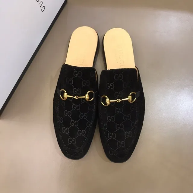 Gucci Horsebit 1955 mocassins de veludo preto GG monograma 3